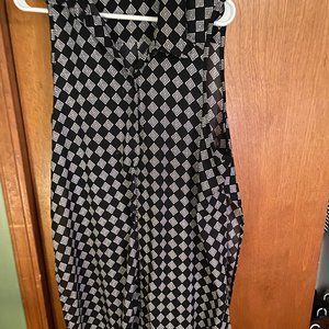 Super cute black and white sheer duster.  Can wear with or without a shirt under